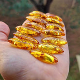 Light Cognac Amber Marquise Shape Cabochons